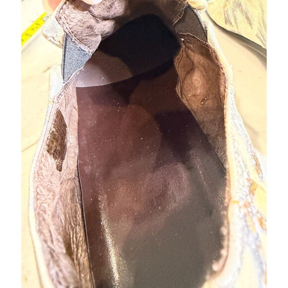 Boutique Italian Leather  Square Toe Dress Shoes-Gilded Gold Leaf & Marble Wash main image 5